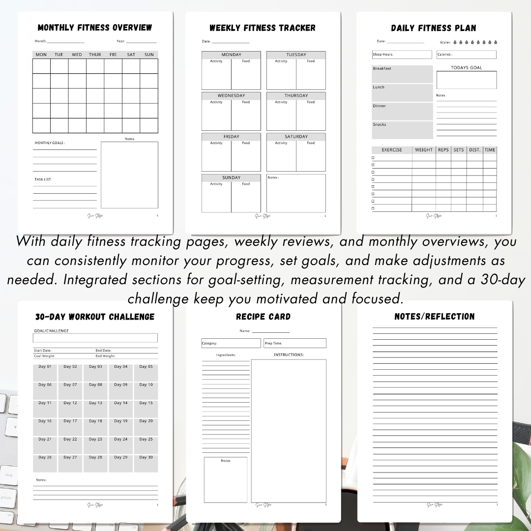 31-Day Home Fitness Planner Printable PDF (A4 Size)