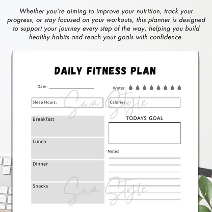 31-Day Home Fitness Planner Printable PDF (A4 Size)