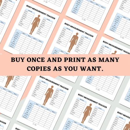 Body Measurement Tracker Printable PDF (A4 Size)