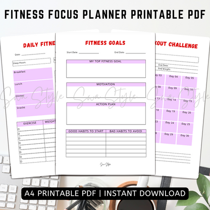 Fitness Focus Planner Printable PDF (A4 Size)