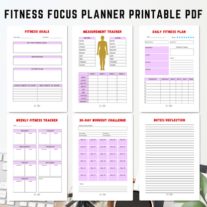 Fitness Focus Planner Printable PDF (A4 Size)