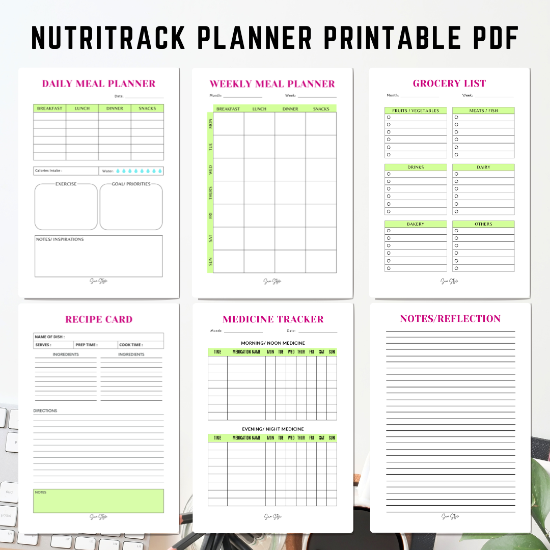 NutriTrack Planner Printable PDF (A4 Size)